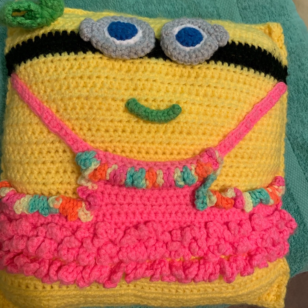 Handmade minion girl pillow